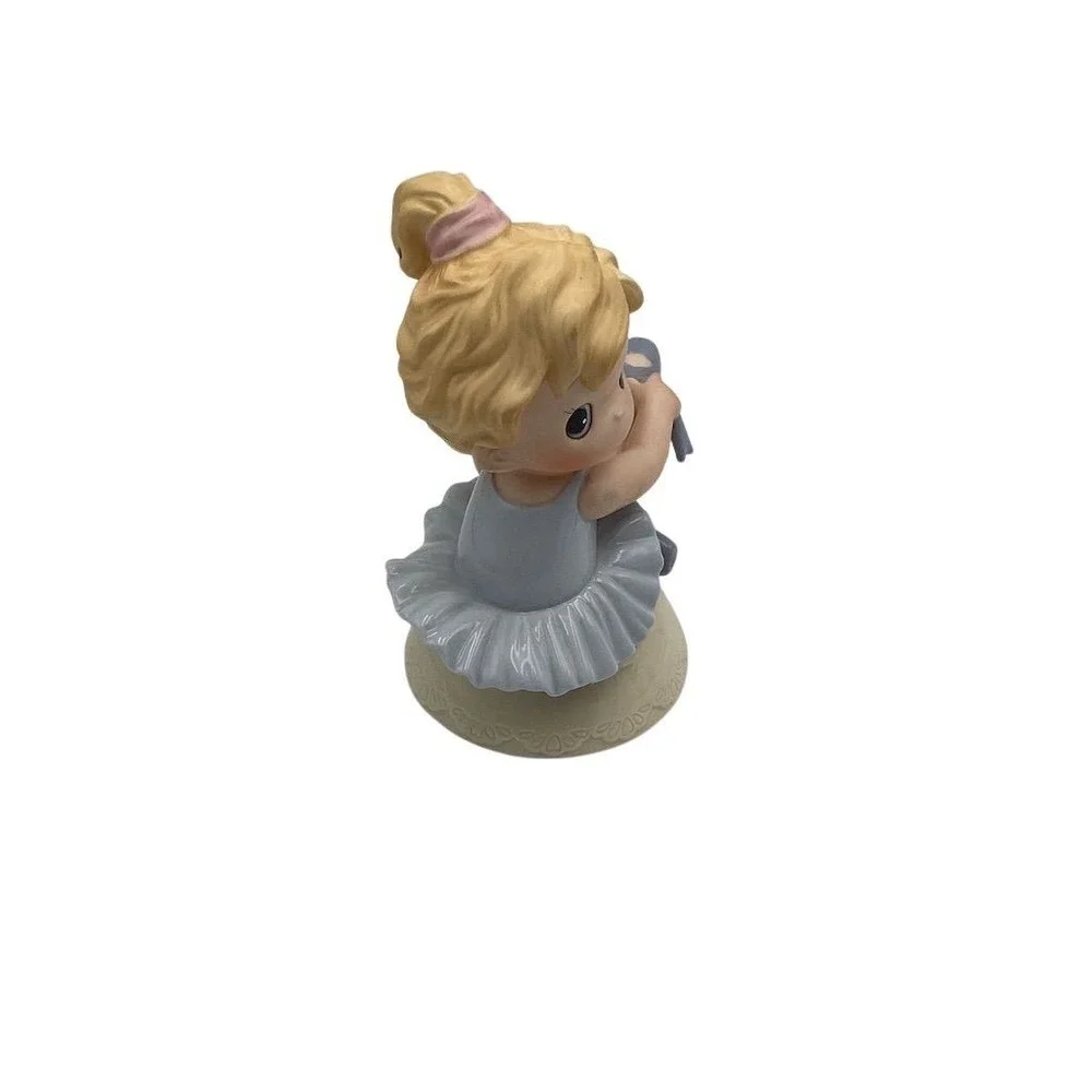 Porcelain Ballerina Figurine Blonde Girl‎ in Gray Tutu